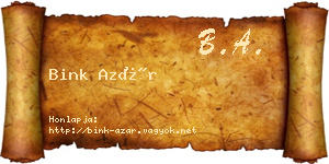 Bink Azár névjegykártya